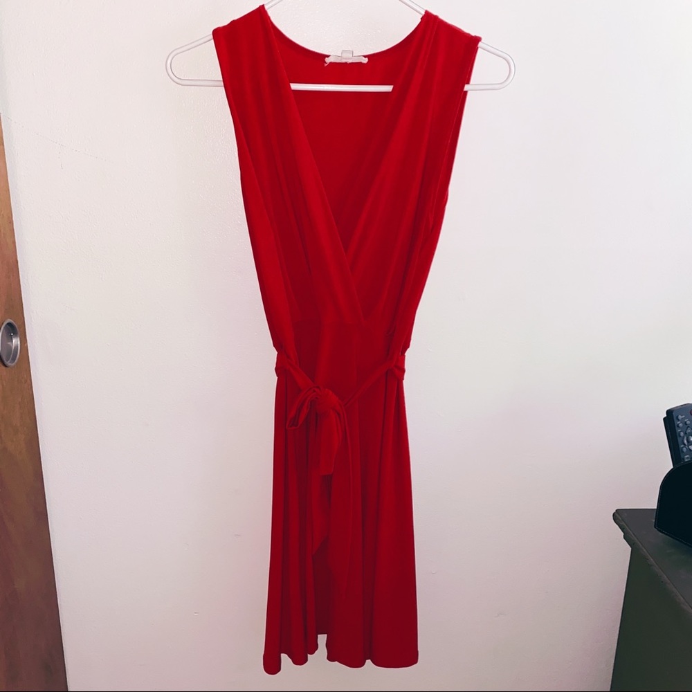 Belted Red Dress